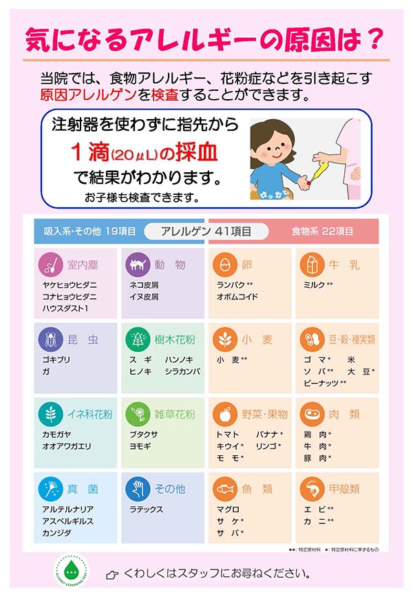 気になるアレルギーの原因は？